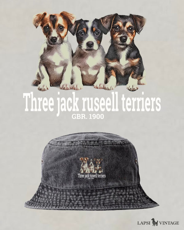 LAPSI Three dog series jack ruseell terrier bucket hat