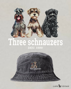 LAPSI Three dog series schnauzer bucket hat