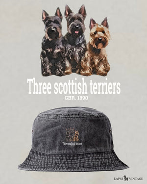LAPSI Three dog series Scottish terrier bucket hat