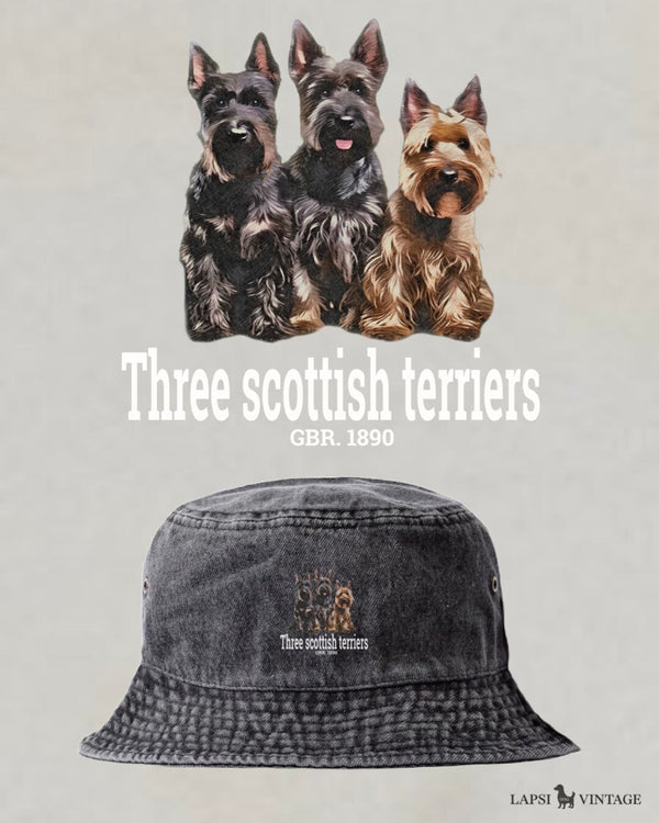 LAPSI Three dog series Scottish terrier bucket hat