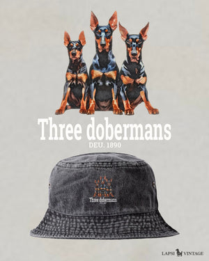 LAPSI Three dog series Doberman bucket hat