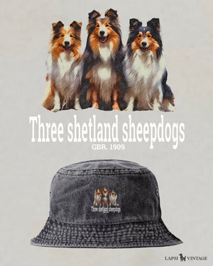 LAPSI Three dog series Shetland sheepdog bucket hat