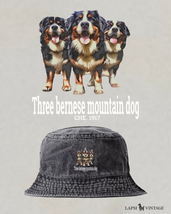 LAPSI Three dog series bernese mountain dog bucket hat