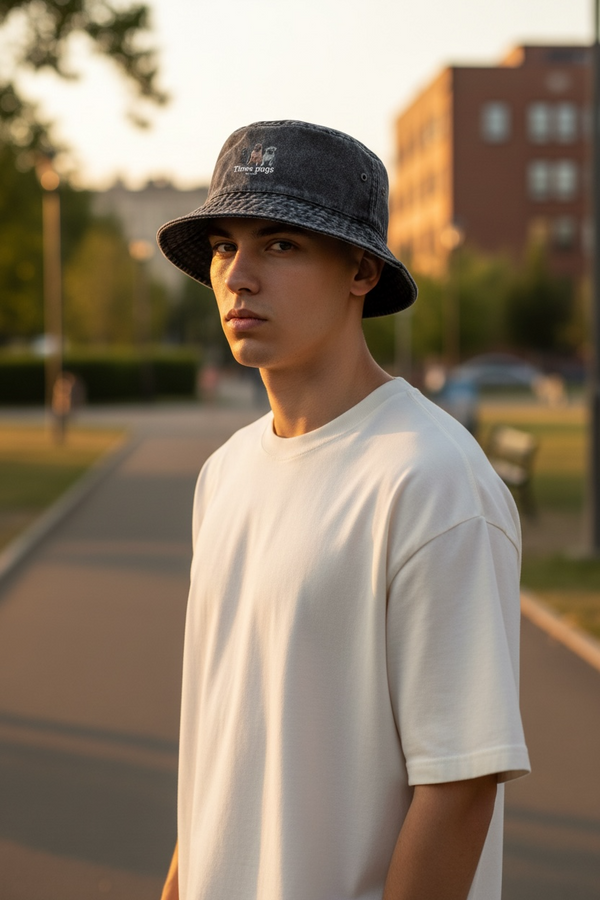 LAPSI Three dog series pug bucket hat