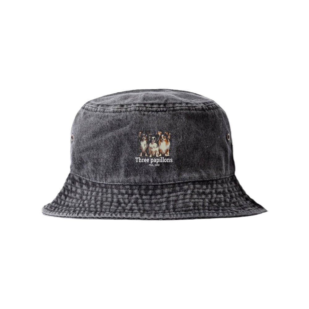 LAPSI Three dog series papillon bucket hat