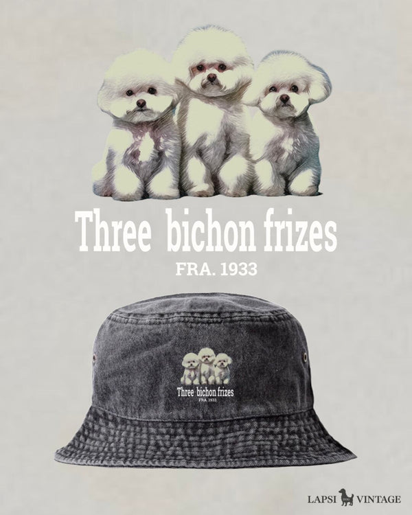 LAPSI Three dog series bichon frize bucket hat