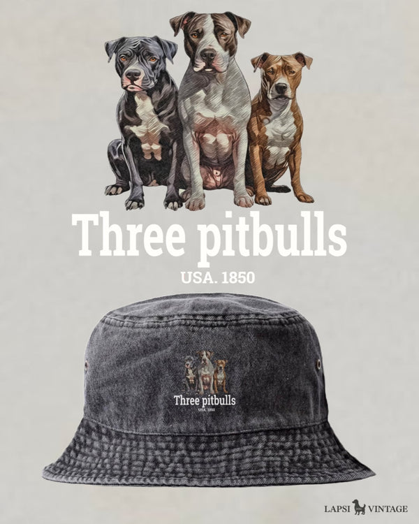 LAPSI Three dog series Pitbull bucket hat
