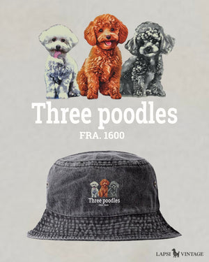 LAPSI Three dog series poodle bucket hat