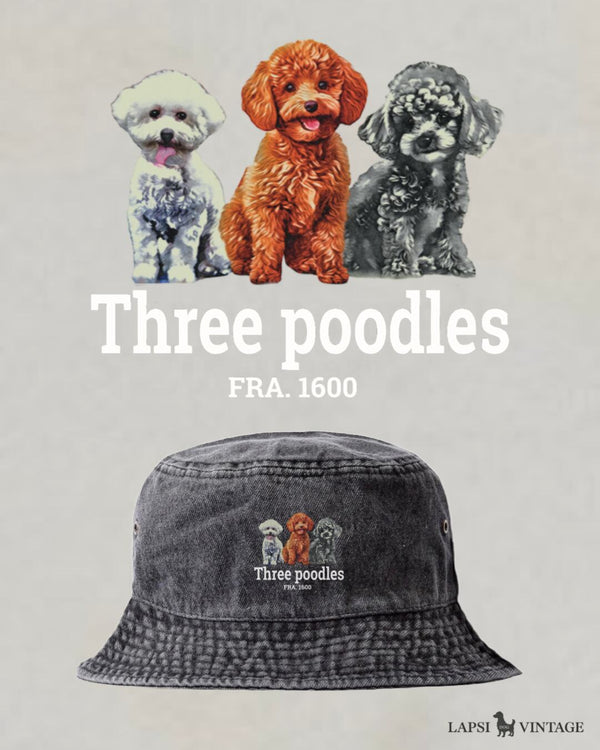LAPSI Three dog series poodle bucket hat