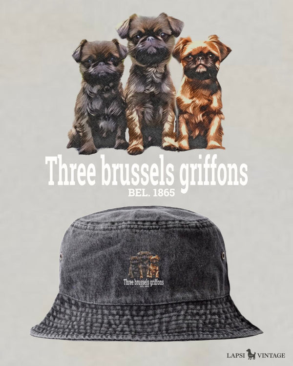LAPSI Three dog series Brussels griffon bucket hat