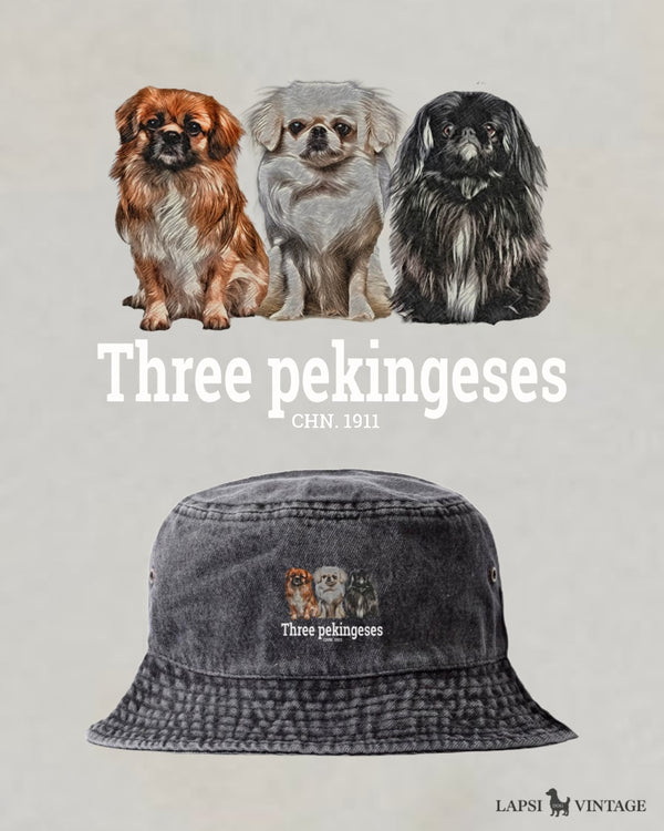 LAPSI Three dog series pekingese bucket hat