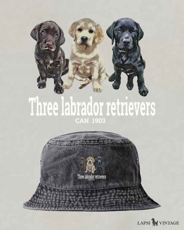 LAPSI Three dog series labrador retriever bucket hat
