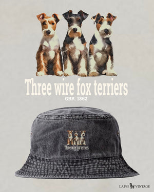 LAPSI Three dog series Wire fox terrier bucket hat
