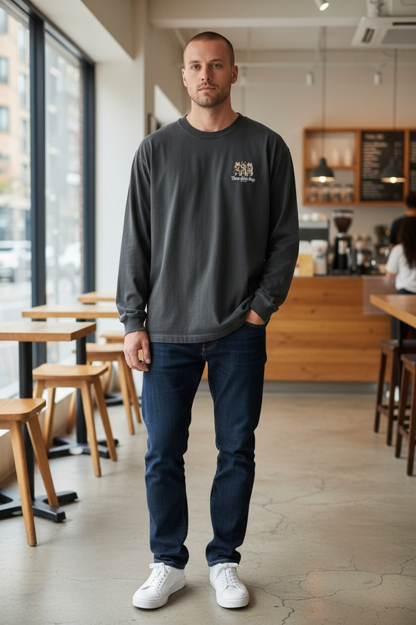 LAPSI Three dog series Akita dog long sleeve Tee