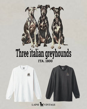 LAPSI Three dog series greyhound long sleeve tee
