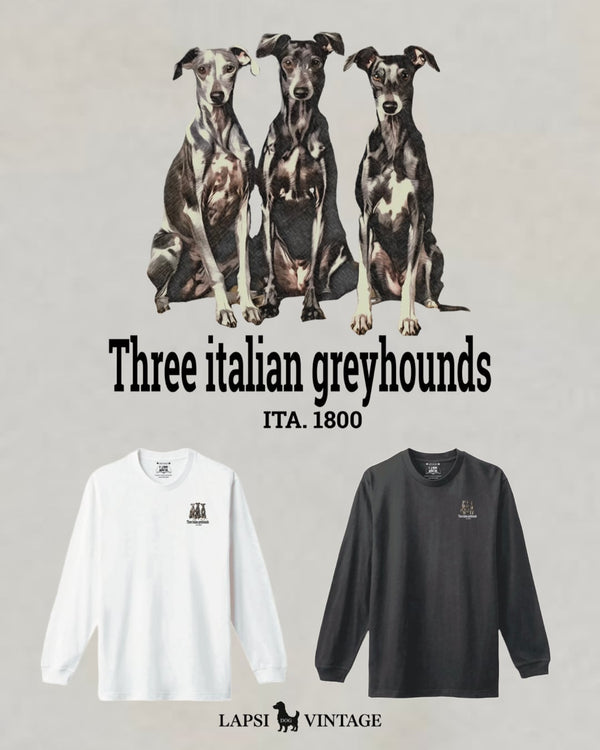 LAPSI Three dog series greyhound long sleeve tee