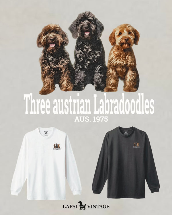 LAPSI Three dog series Austrian labradoodle long sleeve Tee