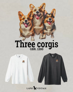 LAPSI Three dog series corgi long sleeve tee