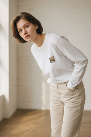 LAPSI Three dog series golden retrievers long sleeve tee