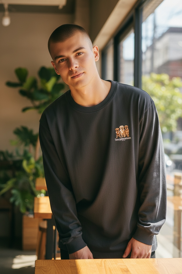 LAPSI Three dog series golden retrievers long sleeve tee