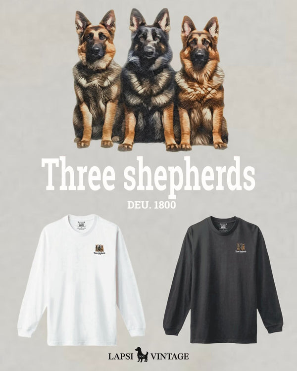 LAPSI Three dog series Shepherd long sleeve Tee