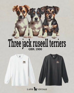 LAPSI Three dog series jack ruseell terrier long sleeve tee