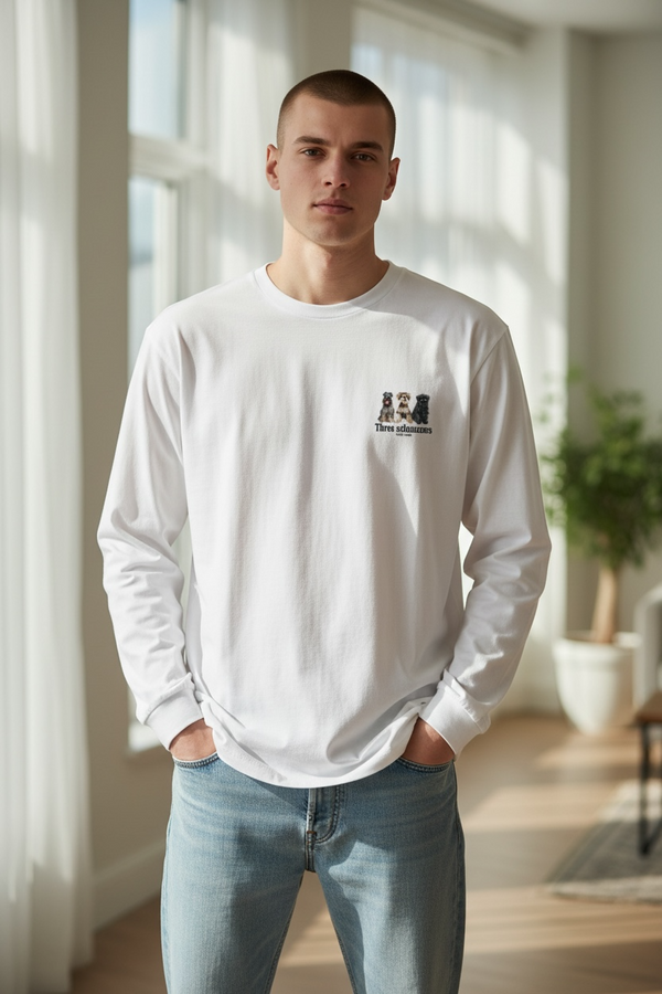 LAPSI Three dog series schnauzer long sleeve tee