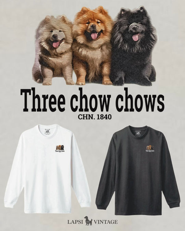 LAPSI Three dog series Chow Chow long sleeve Tee