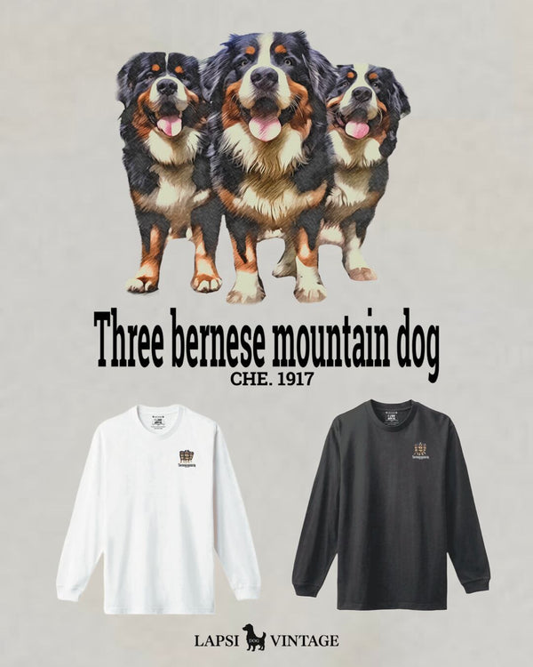 LAPSI Three dog series bernese mountain dog long sleeve tee