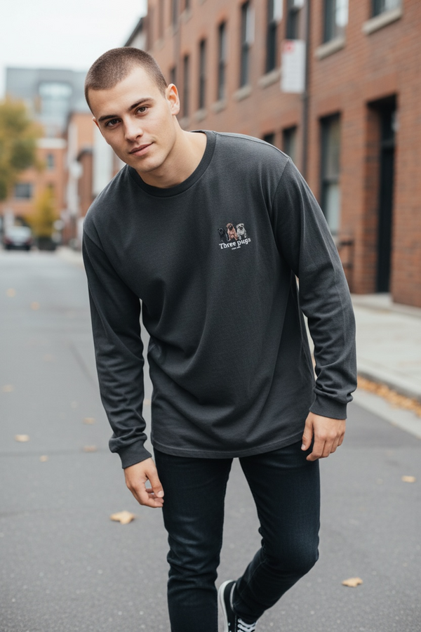 LAPSI Three dog series pug long sleeve tee