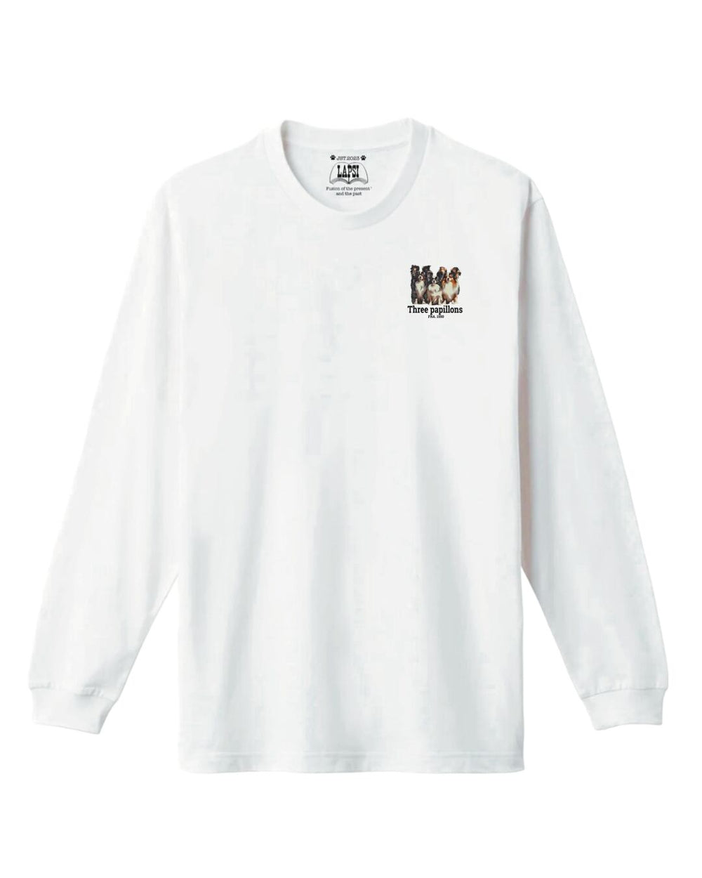 LAPSI Three dog series papillon long sleeve tee