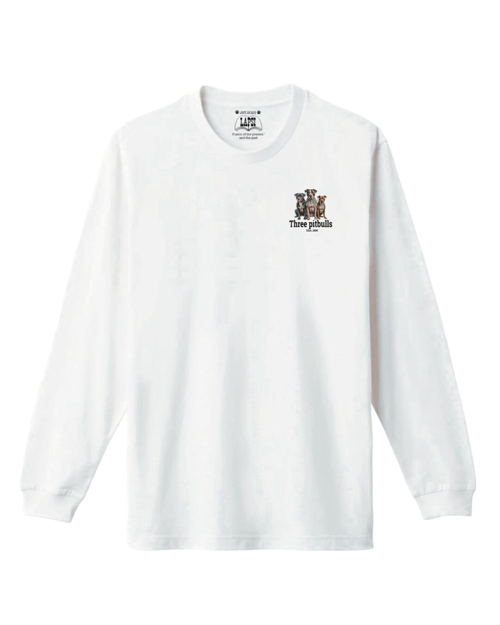 LAPSI Three dog series Pitbull long sleeve Tee