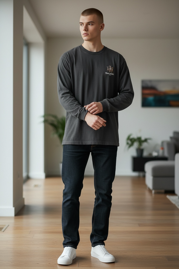 LAPSI Three dog series Pitbull long sleeve Tee