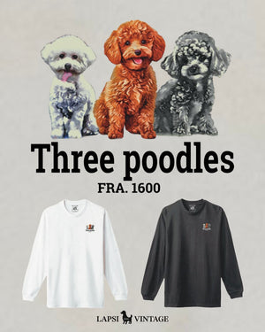 LAPSI Three dog series poodle long sleeve tee