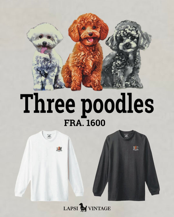 LAPSI Three dog series poodle long sleeve tee