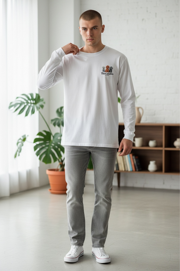 LAPSI Three dog series poodle long sleeve tee