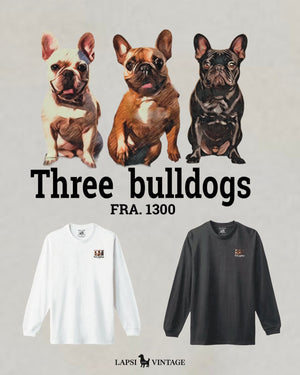 LAPSI Three dog series bulldog long sleeve tee
