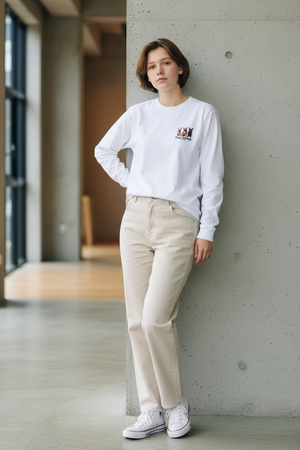 LAPSI Three dog series bulldog long sleeve tee
