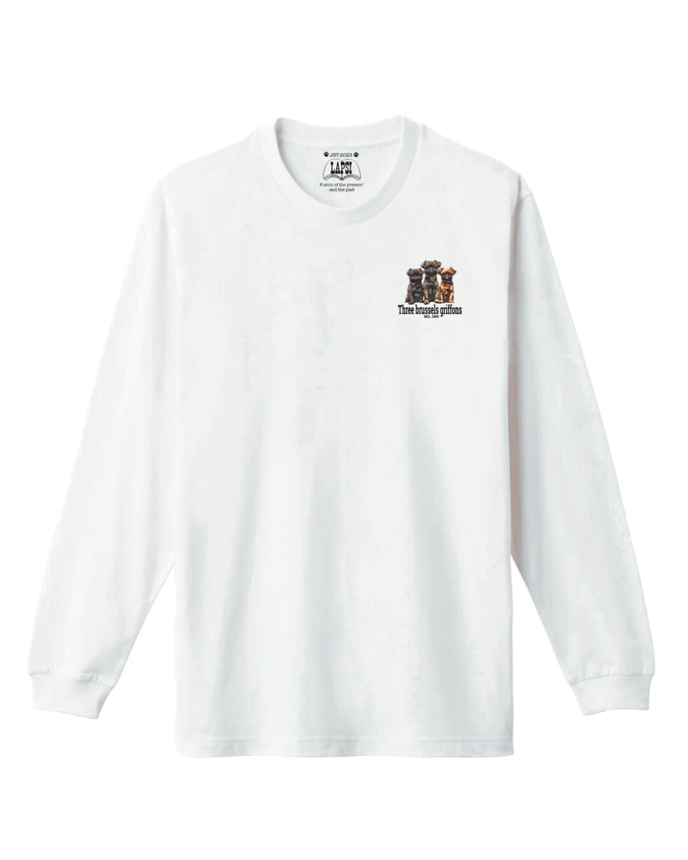 LAPSI Three dog series Brussels griffon long sleeve Tee