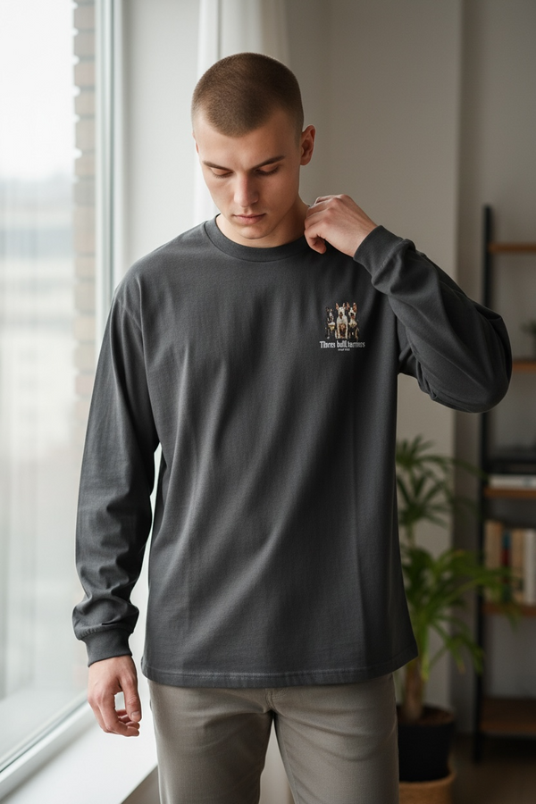 LAPSI Three dog series Bull terrier long sleeve Tee