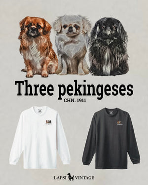 LAPSI Three dog series pekingese long sleeve tee