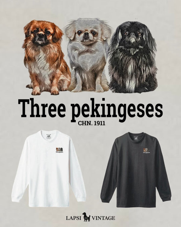 LAPSI Three dog series pekingese long sleeve tee