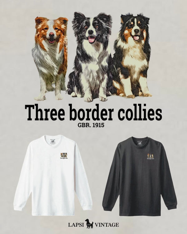 LAPSI Three dog series border collie long sleeve tee