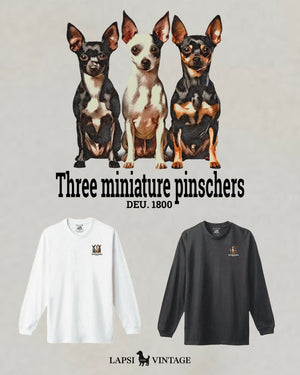 LAPSI Three dog series miniature pinscher long sleeve tee