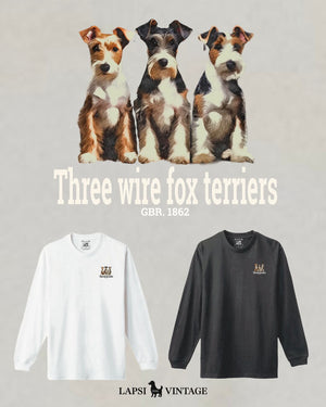 LAPSI Three dog series Wire fox terrier long sleeve Tee