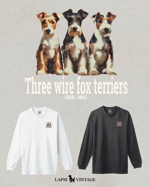 LAPSI Three dog series Wire fox terrier long sleeve Tee
