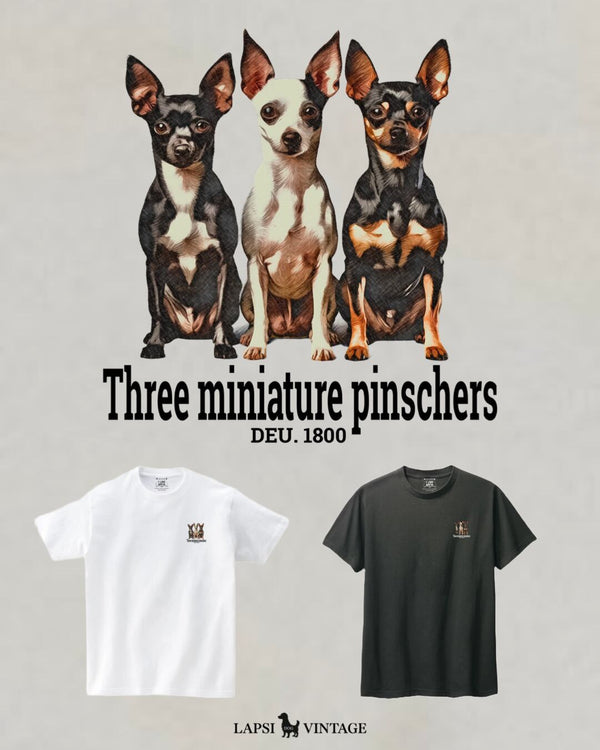 LAPSI Three dog series miniature pinscher Tee