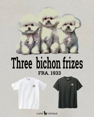 LAPSI Three dog series bichon frize Tee
