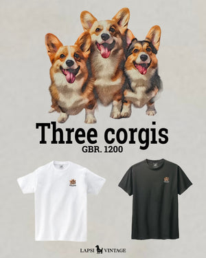 LAPSI Three dog series corgi Tee