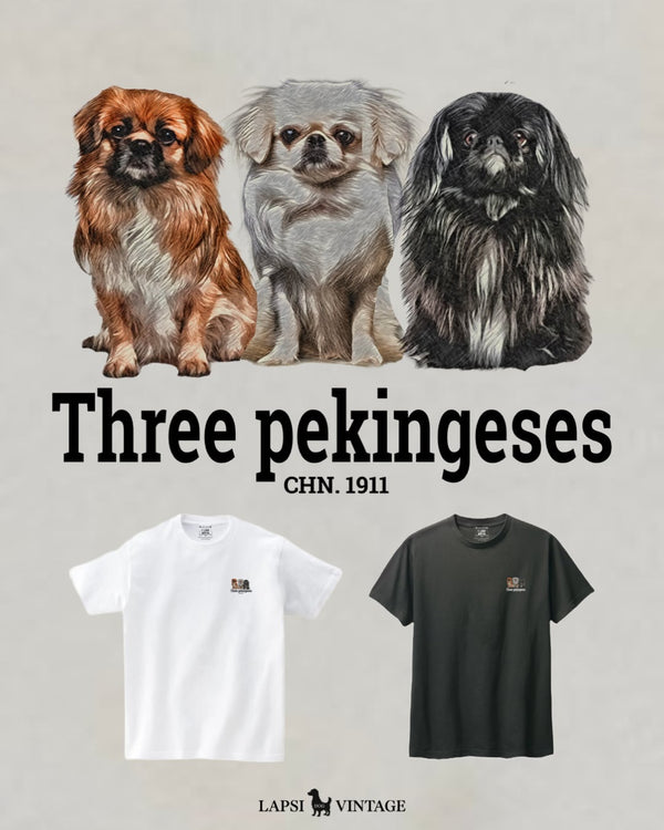 LAPSI Three dog series pekingese Tee